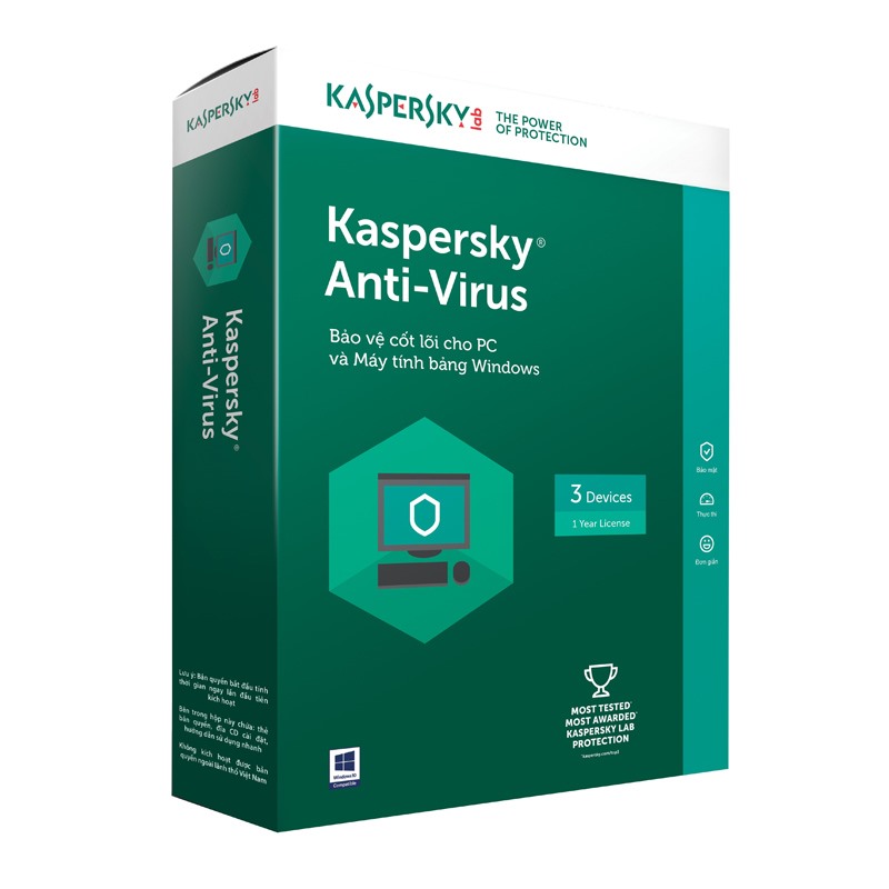 Kaspersky Anti- Virus cho 3 máy tính