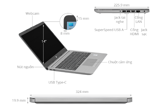 Laptop HP 245 G9 R5 5625U (6L1N9PA)