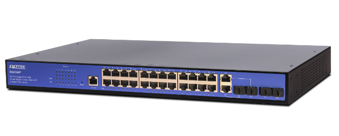 Switch APTEK SG2244P 24 Port PoE L2 Managed Gigabit