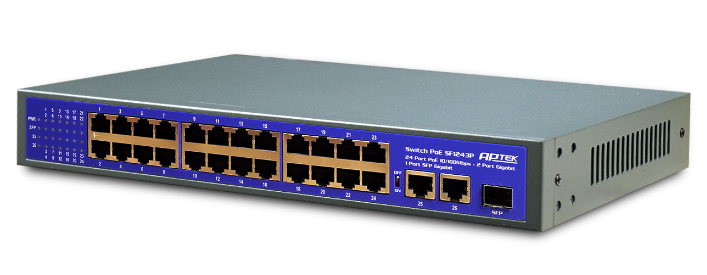 Switch APTEK SF1243P 24-Port 10/100Mbps PoE chính hãng