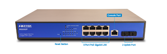 Switch APTEK SG2082P 8 Port PoE L2 Managed Gigabit