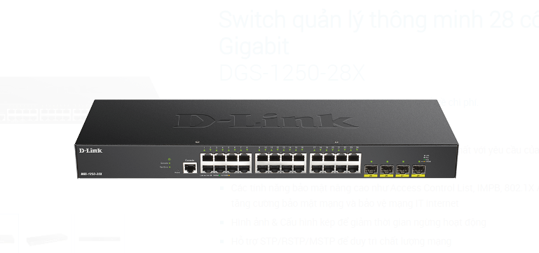 Thiết bị mạng D-Link 28-Port 10-Gigabit Smart Managed PoE Switch DGS-1250-28XMP