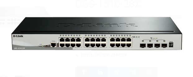 Thiết bị mạng 28-Port SmartPro Gigabit Switch D-Link DGS-1510-28X