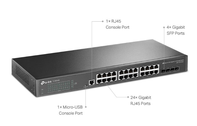 SWITCH TP-LINK TL-SG3428 (24 PORT GIGABIT RJ45 PORTS VÀ 4 PORT GIGABIT SFP)