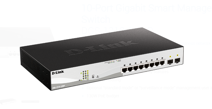 Thiết bị chuyển mạch D-Link DGS-1210-10MP