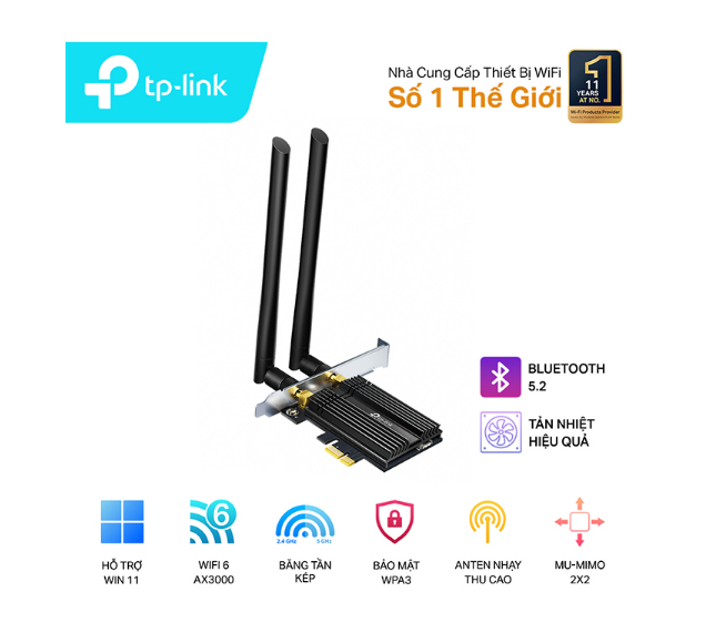 Bộ Chuyển Đổi PCIe Bluetooth 5.0 Wi-Fi 6 AX3000 (Archer TX50E)