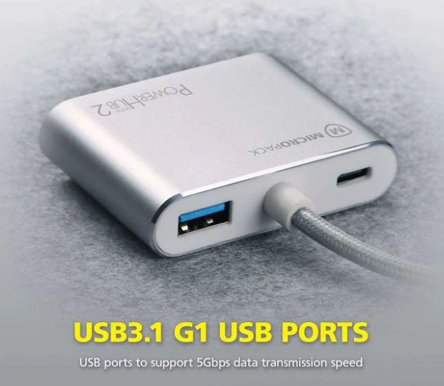 Hub 4 Cổng USB-C MicroPack Digital AV Multiport Adapter - MDC-4V - Bạc