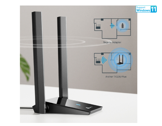 Bộ Chuyển Đổi USB Wi-Fi Ăng Ten Kép Độ Lợi Cao AX1800 Archer TX20U Plus