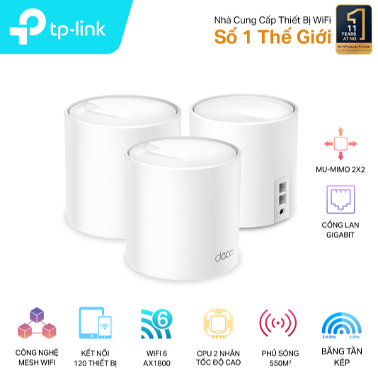 Bộ phát wifi 6 TP-Link Deco X20 3-Pack