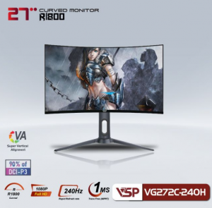 Màn hình Gaming VSP VG272C (27 inch/FHD/VA/240Hz/1ms/Loa/Cong)