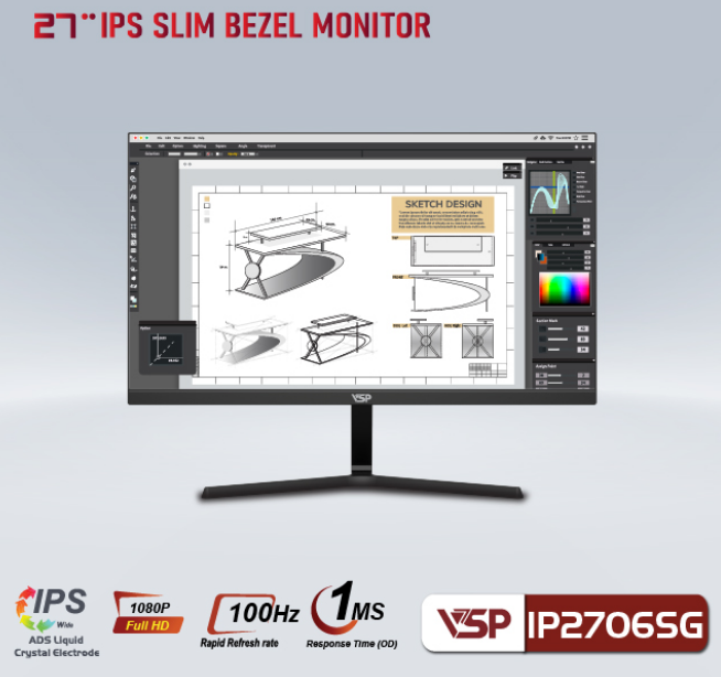 Màn hình LCD 27” VSP IP2706SG FullHD 100Hz 1ms IPS