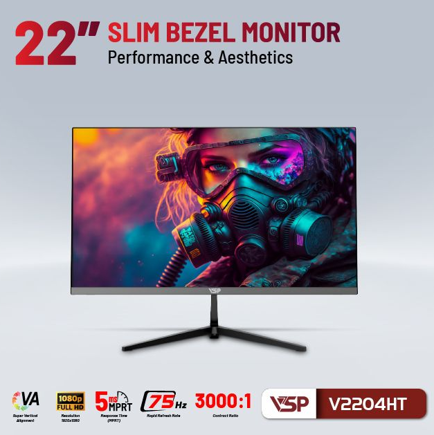 Màn hình VSP V2204HT 22inch (21.5″ VA 75Hz FHD, HDMI VGA)