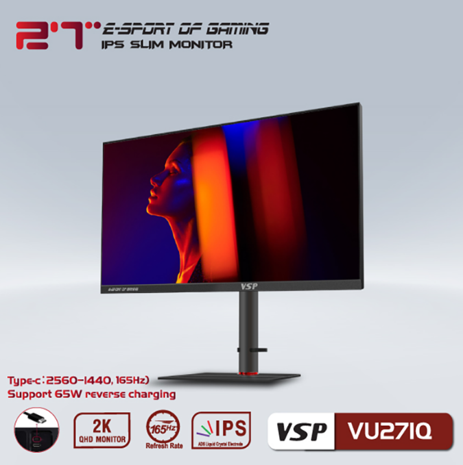 Màn hình VSP VU271Q 27 inch IPS 2K 165Hz USB-C