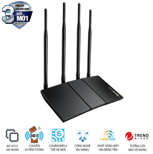 Router ASUS RT-AX1800HP Wifi 6 AX1800