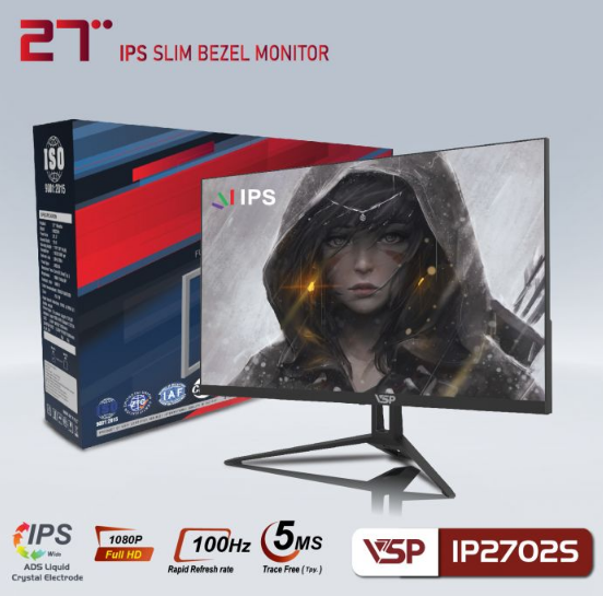 Màn hình LCD 27 inch VSP IP2702S FHD IPS 75Hz Gaming