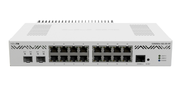 Thiết bị cân bằng tải Router MikroTik CCR2004-16G-2S+PC, chịu tải 1000 user