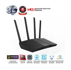 Bộ phát wifi 6 Asus RT-AX57 (Chuẩn AX/ AX3000Mbps/ 4 Ăng-ten ngoài/ Wifi Mesh/ 45User)