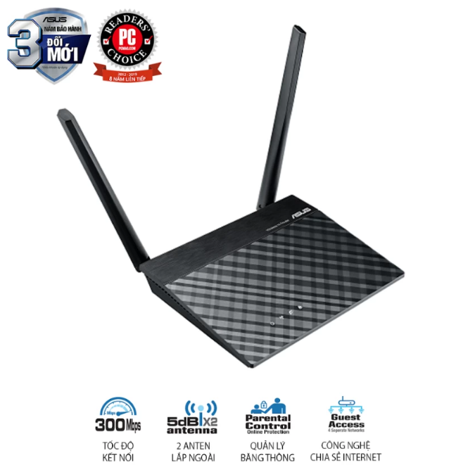 Router Wifi Chuẩn N 300Mbps Asus RT-N12+