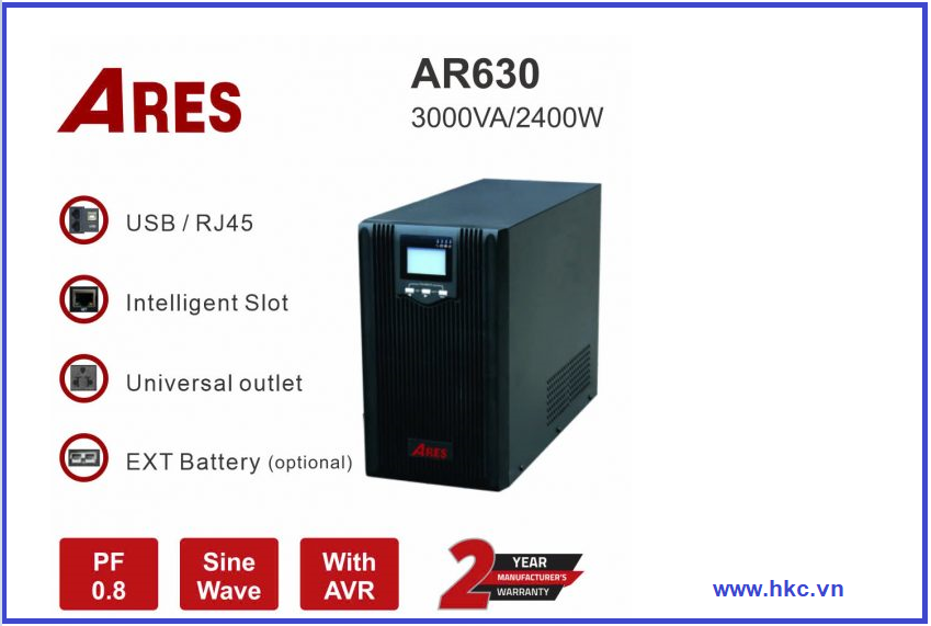 Bộ lưu điện UPS ARES AR630 – Giải pháp bảo vệ nguồn điện an toàn