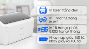 Máy in Canon LBP6030w – In WiFi không dây, nhỏ gọn, tiết kiệm điện, chính hãng