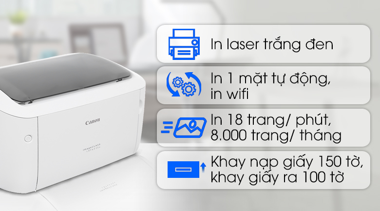 Máy in Canon LBP6030w – In WiFi không dây, nhỏ gọn, tiết kiệm điện, chính hãng