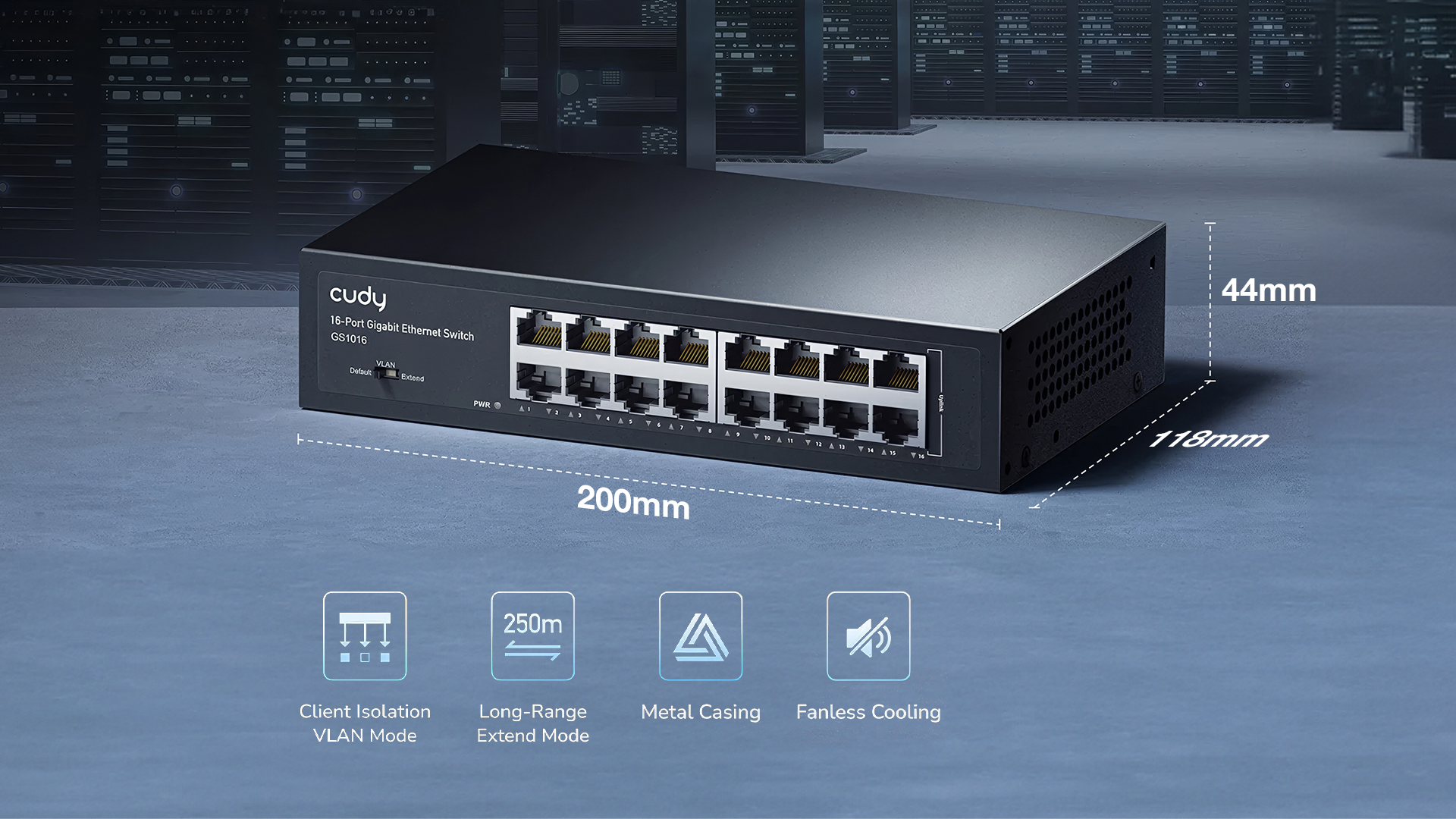GS1016 Switch 16 Port Gigabit | Switch Mạng Vỏ Sắt Hiệu Suất Cao