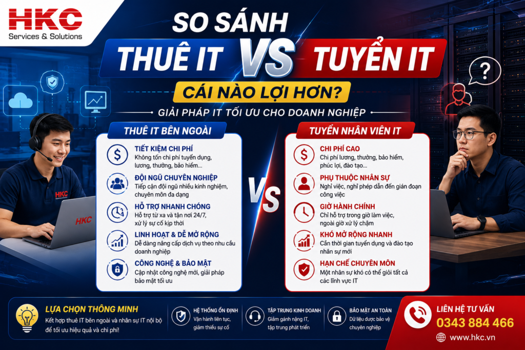 So sánh thuê IT và tuyển nhân viên IT – cái nào lợi hơn