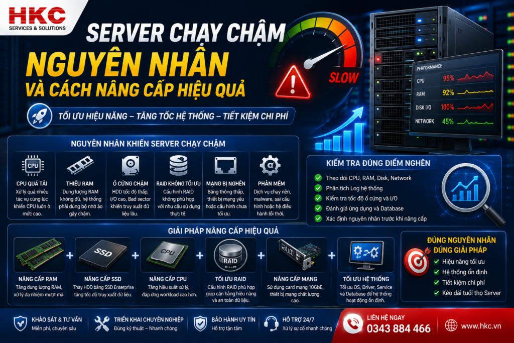 Server chạy chậm – nguyên nhân và cách nâng cấp hiệu quả